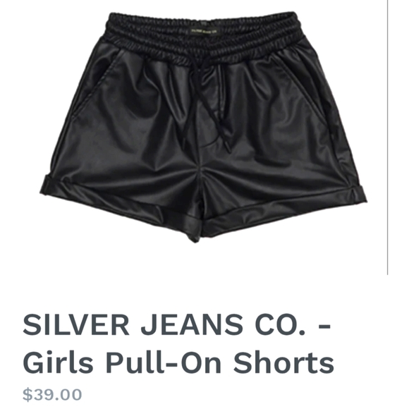 Silver Jeans Vegan Leather Black Elastic Waist Shorts - size XS BNWOT - Picture 1 of 6